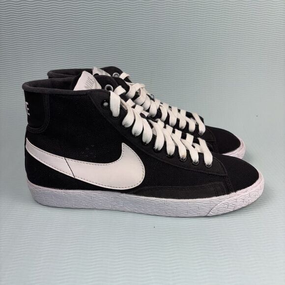 Nike Blazer Mid Sneaker Women’s Size 8 Mesh Black White Sneakers 579956-002 - Picture 1 of 10